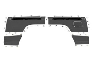 Jeep Cherokee Fender & Quarter Panel Armor - Rear - Rough Country - Combo - Flat Black - '85-'96